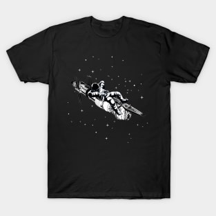 Astronaut Relaxing - Space Station - Black - Sci-Fi T-Shirt